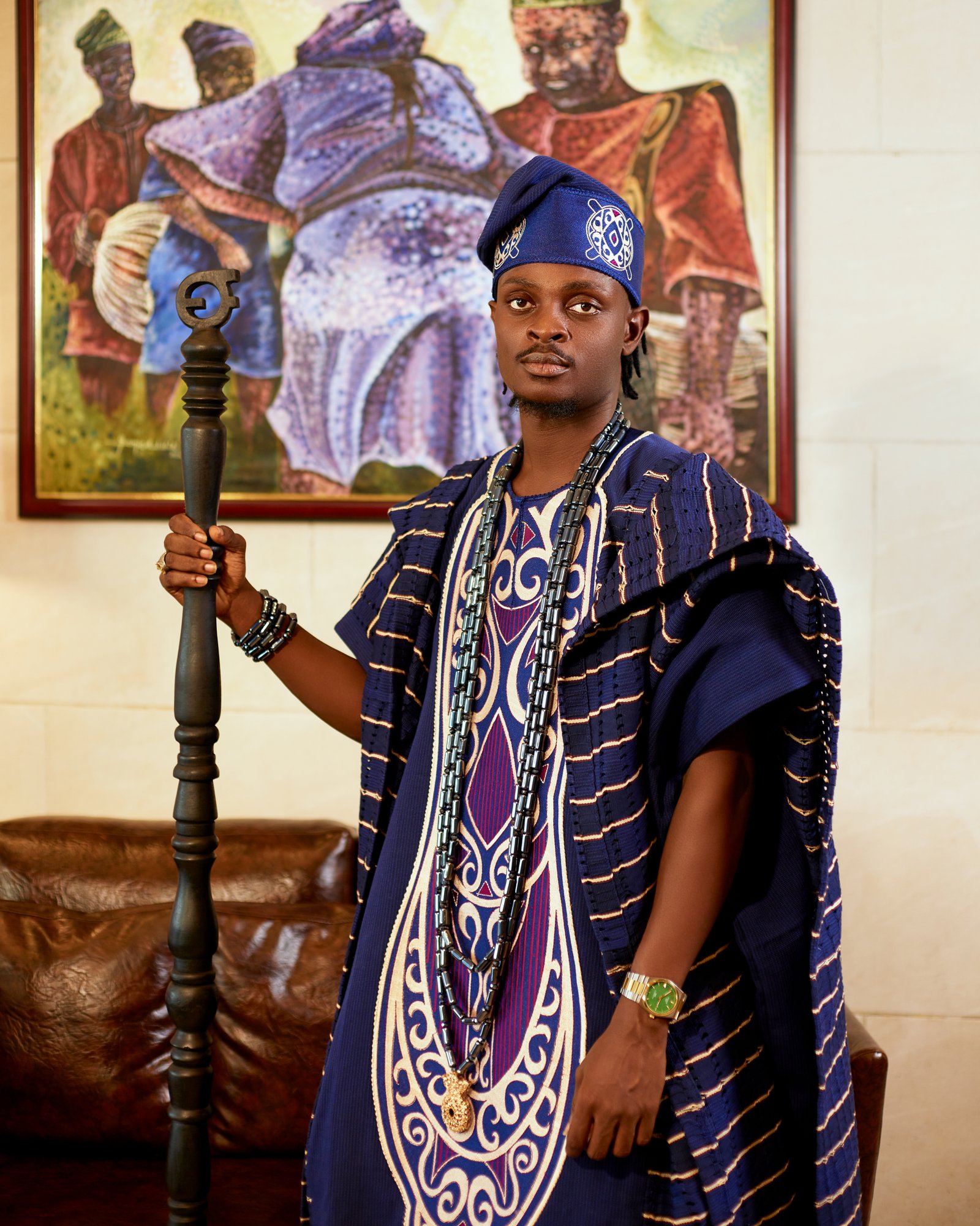 Blue Jawu Aso Oke Agbada